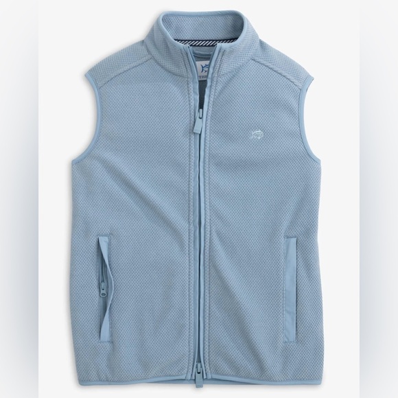 Southern Tide Vest Fleece Front Zipper Pockets Interior Pockets Light Blue Small - Picture 1 of 9